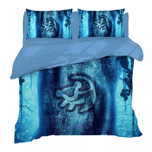 LK Bedding Set DN The LK Carving On The Tree Duvet Covers Blue Unique Gift