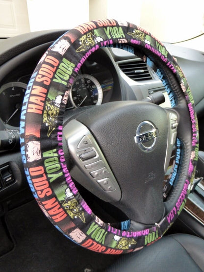 SW Steering Wheel Cover Han Solo Yoda Princess Leia Driving Wheel Cover Colorful