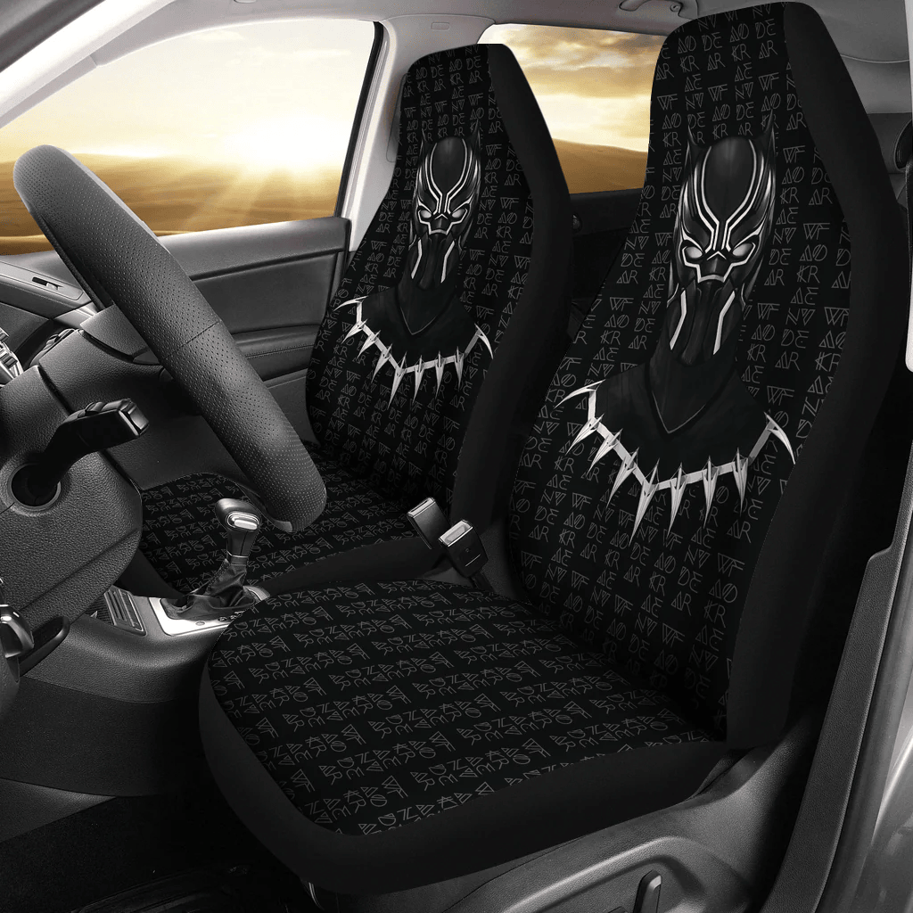 Black Panther Car Seat Covers Black Panther Ancient Written Seat Covers Black