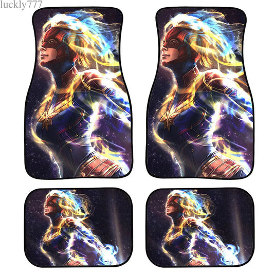 MV Car Floor Mats Superhero Character Captain MV Gleaming Light Art Car Mats