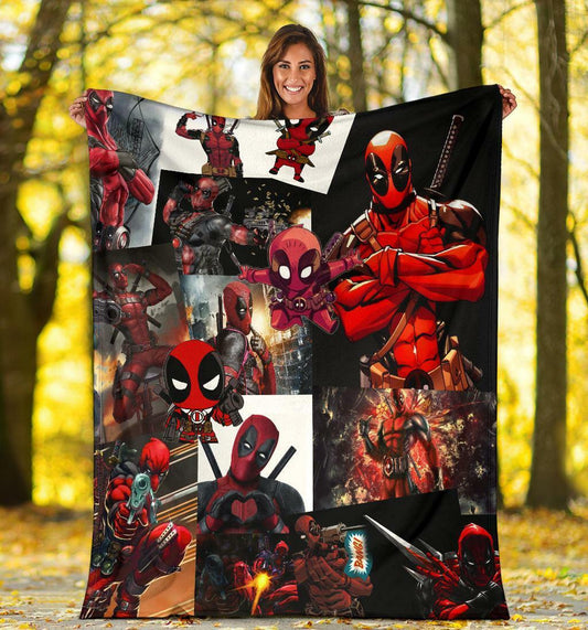 Deadpool Blanket Deapool Anti-Hero Character Graphic Blanket Red