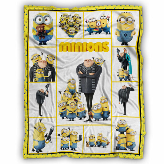 Minions Blanket Despicable Me Gru Master And His Minions Blanket Yellow White