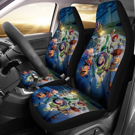 Toy Story Car Seat Covers Toy Story Chacracters Running Away Seat Covers Colorful