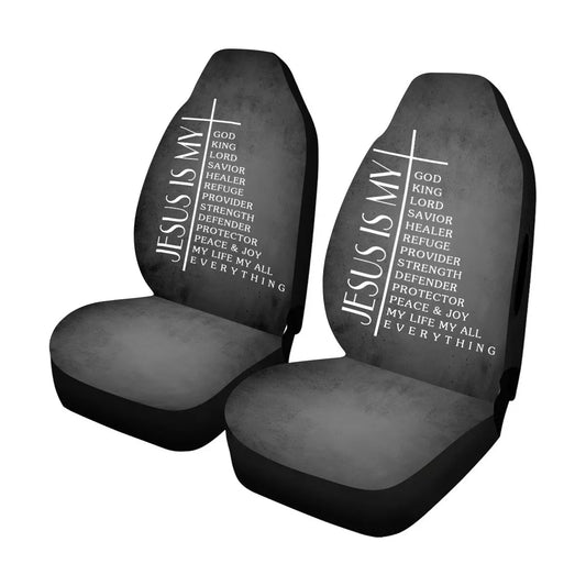 Jesus Car Seat Covers Jesus Is My God King Lord Savior Seat Covers Gray