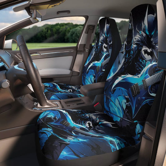 Batman Car Seat Covers DC Batman Rock Plays Guitar Seat Covers Black Blue