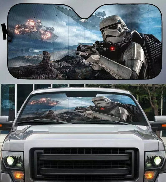 SW Car Sun Shade SW Imperial Stormtrooper Graphic Winshield Sun Shade Black