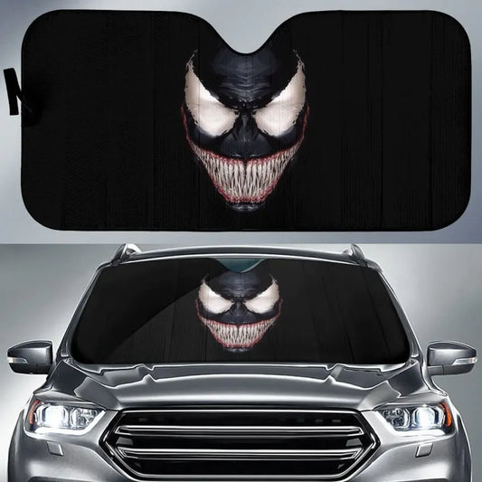 Venom Car Sun Shade Venom Smile In The Dark Winshield Sun Shade Black