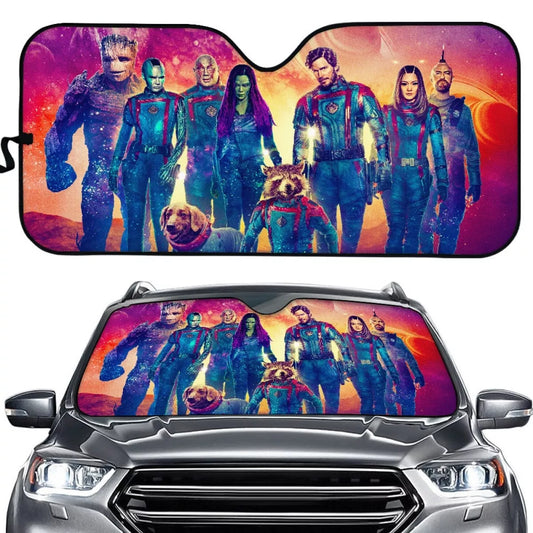 Guardians Of The Galaxy Car Sun Shade Guardians Of The Galaxy 3 All Characters Winshield Sun Shade Colorful