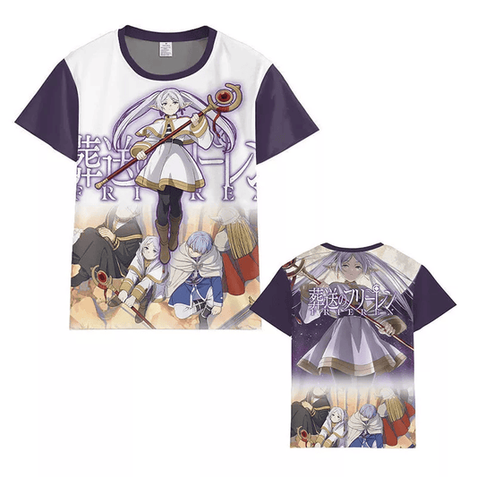 Frieren Beyond Journey’s End T-shirt Frieren The Mage Hero Party Graphic T-shirt Colorful Unisex