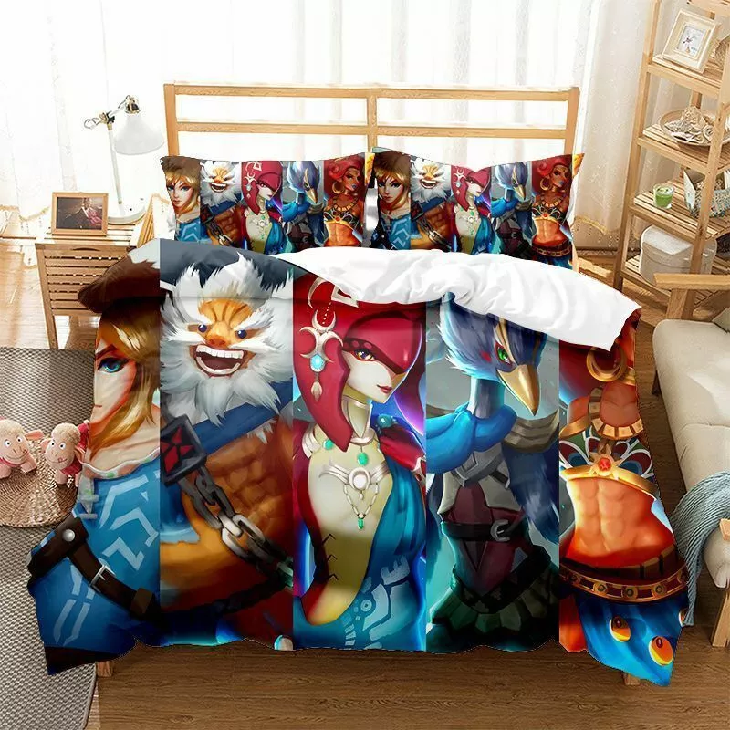 The Legend Of Zelda Bedding Set Link And The Four Champions Duvet Covers Colorful Unique Gift