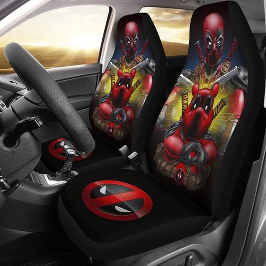 DP Car Seat Covers Cross Over DP And Pooh The Bear Seat Covers Red Black