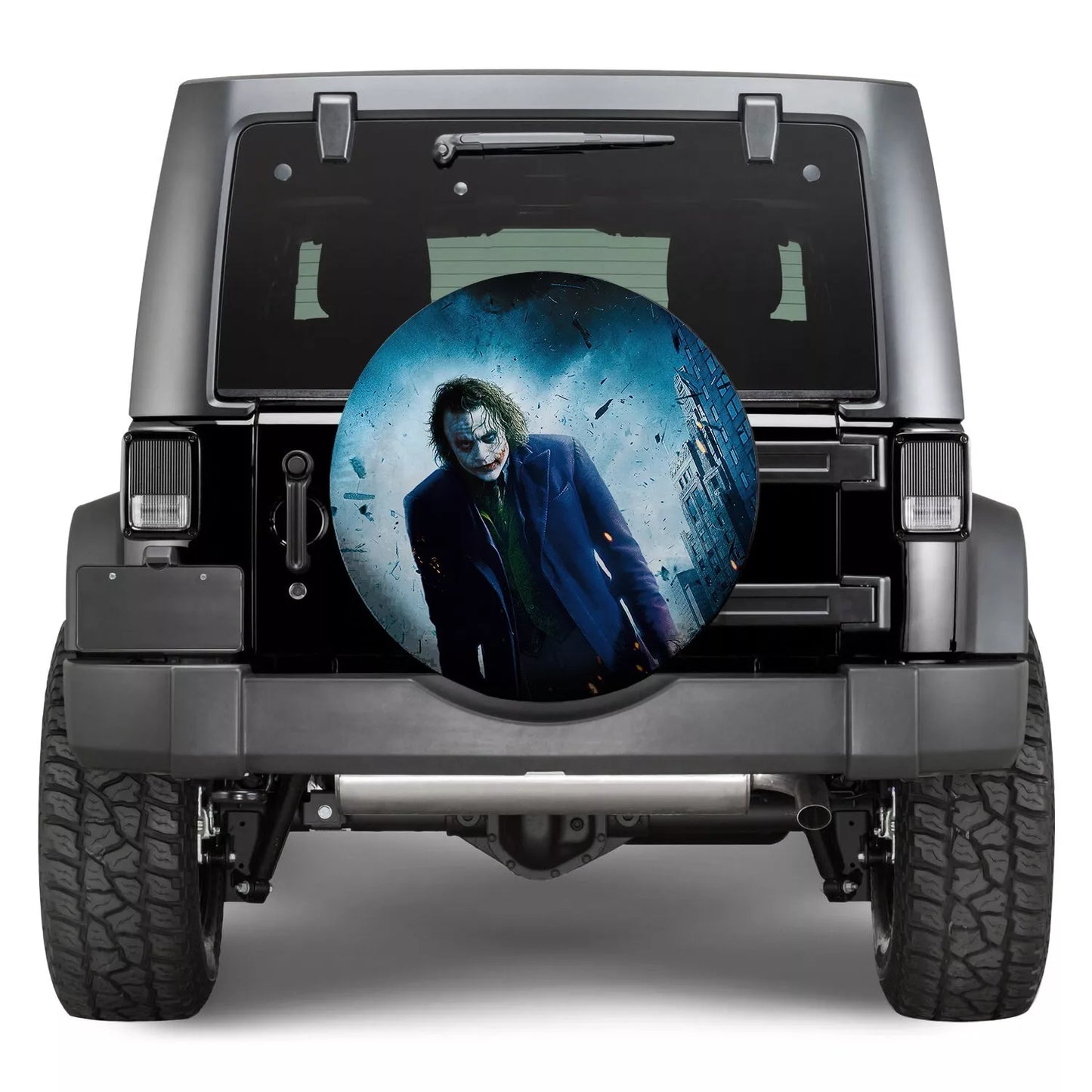 Joker Spare Tire Cover DC Joker And The City Night Tire Covers Blue