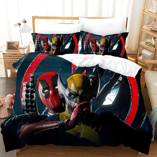 DP Bedding Set Wolverine And DP Fight Together Duvet Covers Coloful Unique Gift