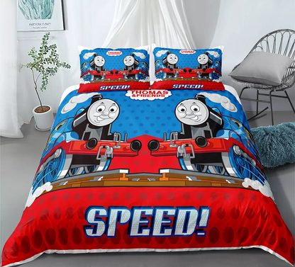 Thomas Train Bedding Set Thomas Train Speed Graphic Duvet Covers Red Blue Unique Gift