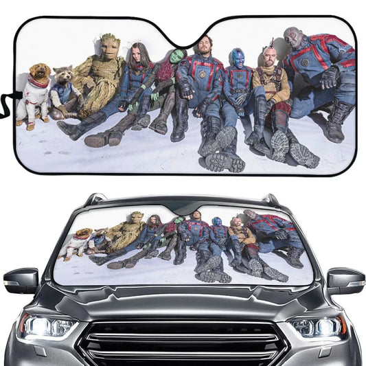 Guardians Of The Galaxy Car Sun Shade Guardians Of The Galaxy 3 Team Winshield Sun Shade Blue