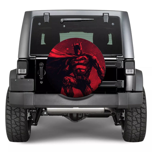 Batman Spare Tire Cover DC Batman With Flying Cape Graphic Tire Covers Red