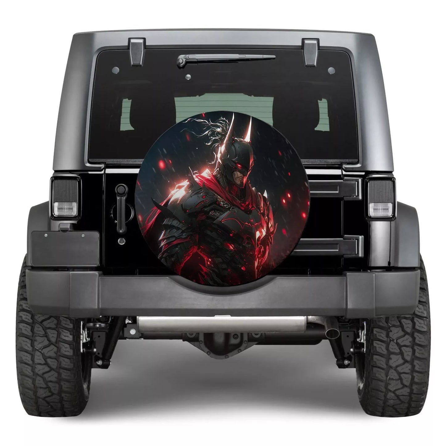 Batman Spare Tire Cover DC Batman As Knight Style Graphic Tire Covers Black Red