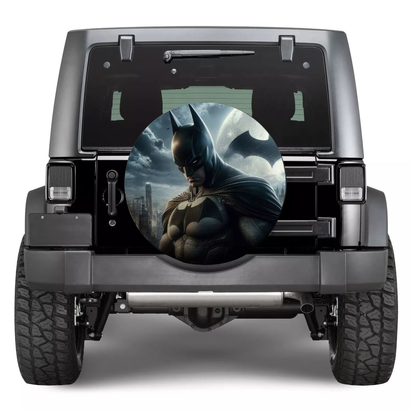 Batman Spare Tire Cover DC Batman Under The Moonlight Tire Covers Black