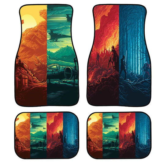 SW Car Mats SW All Types Poster Art Car Floor Mats Colorful