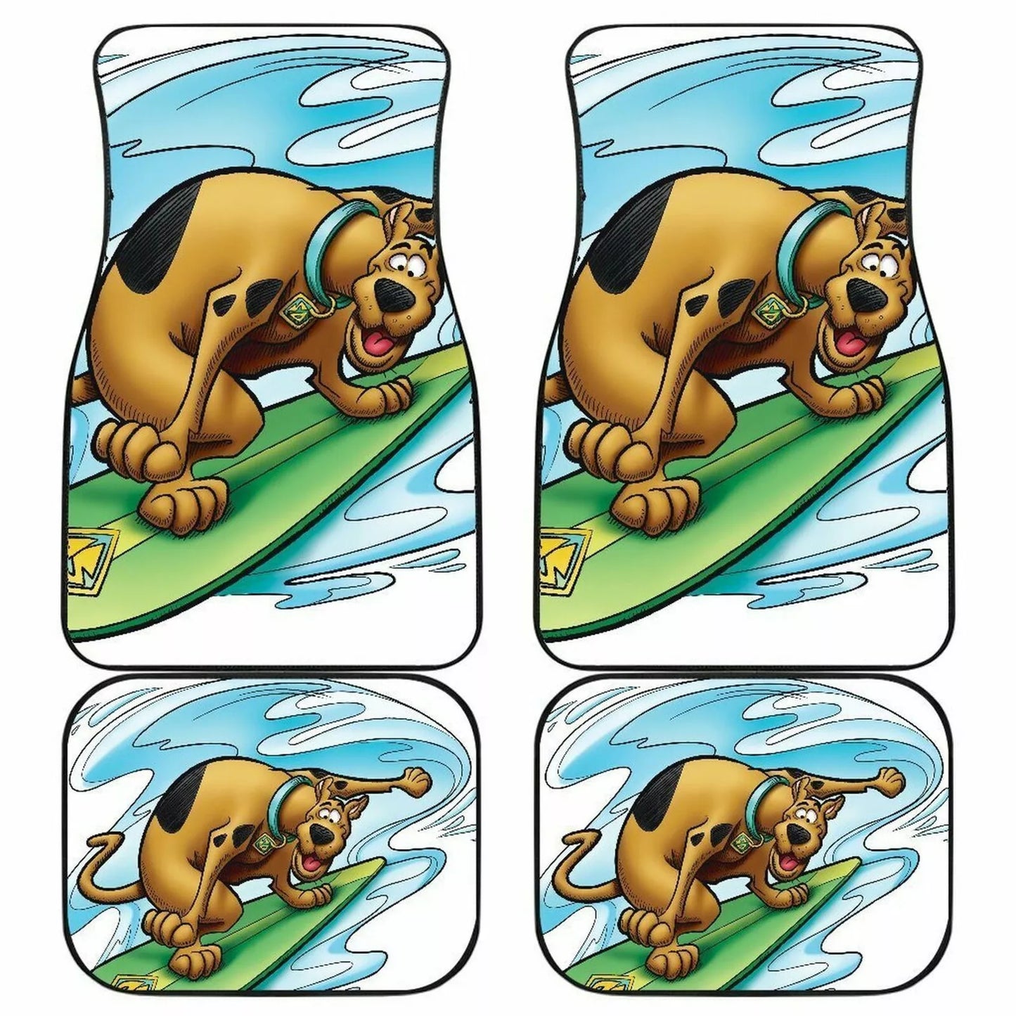 Scooby Doo Car Mats Scooby Doo Surfboarding On The Sea Car Floor Mats Colorful