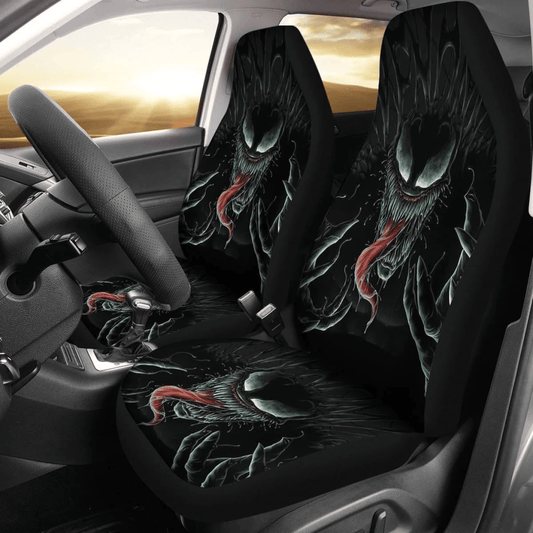 Venom Car Seat Covers Venom Monster Scary Face Seat Covers Black