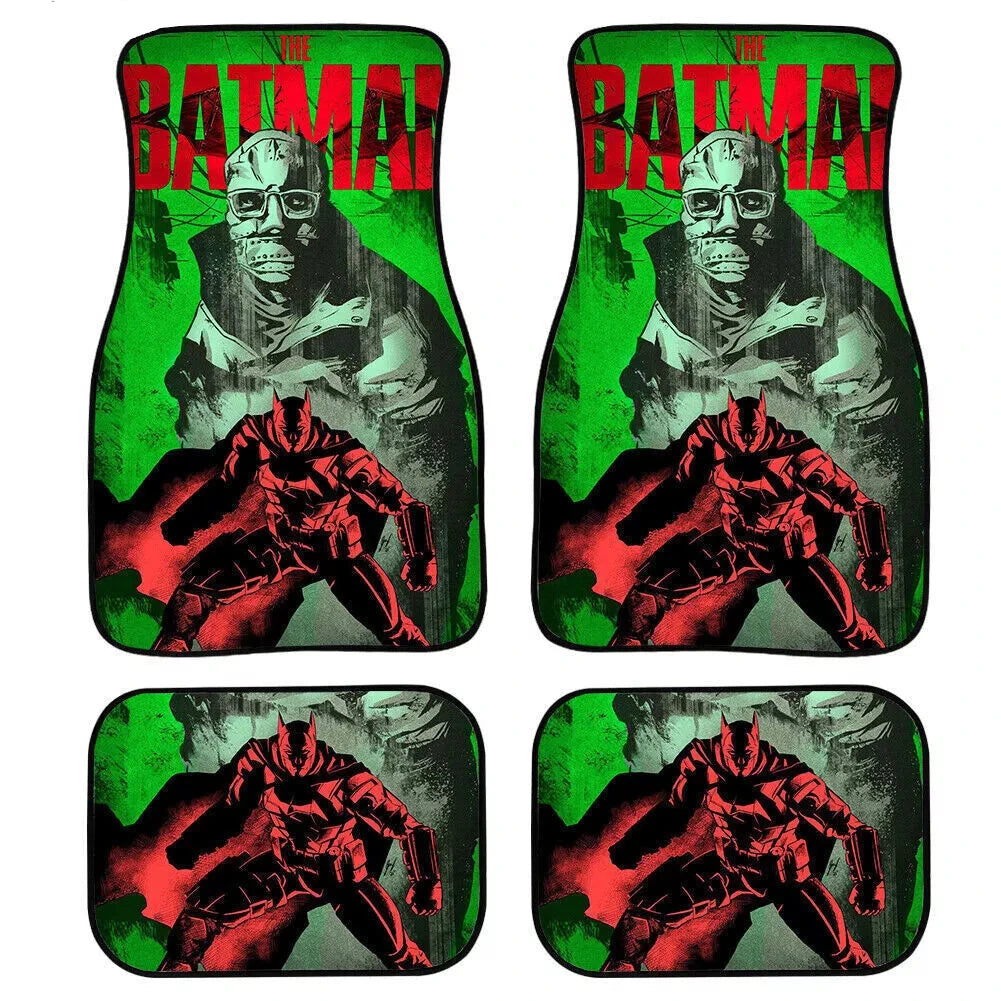 Batman Car Mats DC The Batman And Villain Graphic Car Floor Mats Green Red