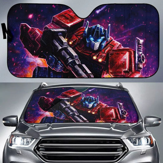 Transformer Car Sun Shade Optimus Prime Transformers Graphic Winshield Sun Shade Black Red