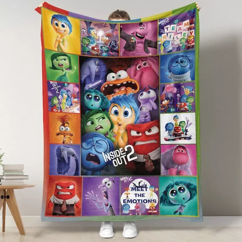 Inside Out Blanket DN Inside Out Meet The Emotions Blanket Colorful