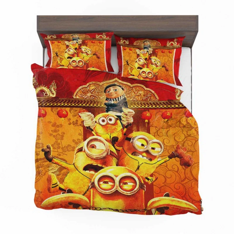 Minions Bedding Set Minions The Rise Of Gru Poster Duvet Covers Orange ...