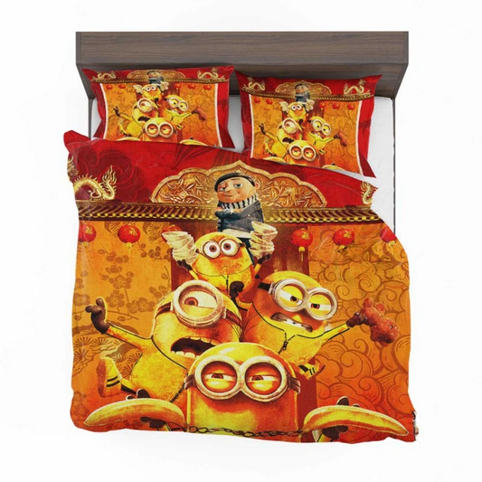 Minions Bedding Set Minions The Rise Of Gru Poster Duvet Covers Orange Unique Gift