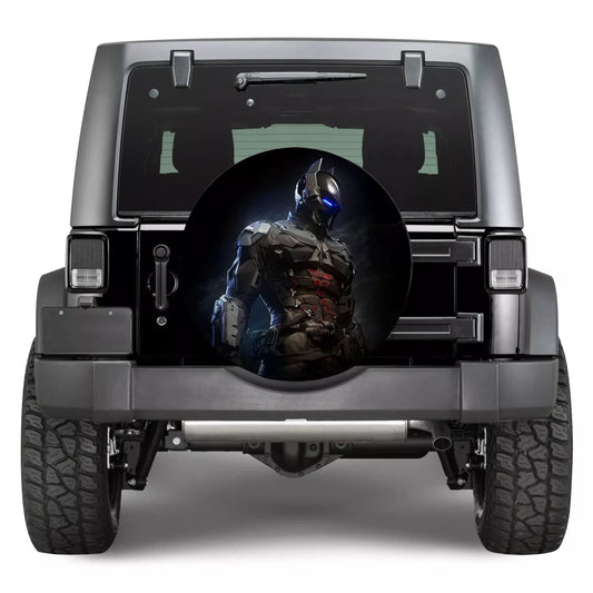 Batman Spare Tire Cover DC Batman Arkham Knight Graphic Tire Covers Black Blue