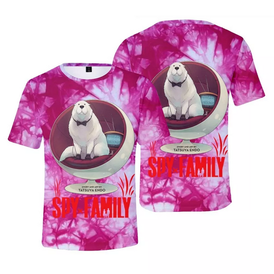 Spyxfamily T-shirt Bond Dog Pet SpyxFamily T-shirt Pink Unisex