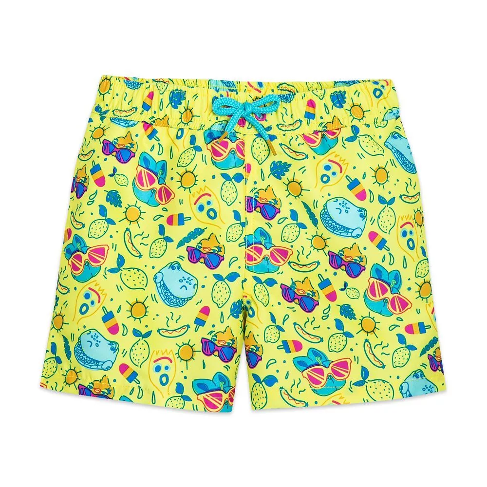 Toy Story Shorts Toy Story Rex Forky Summer Pattern Beach Shorts Yellow