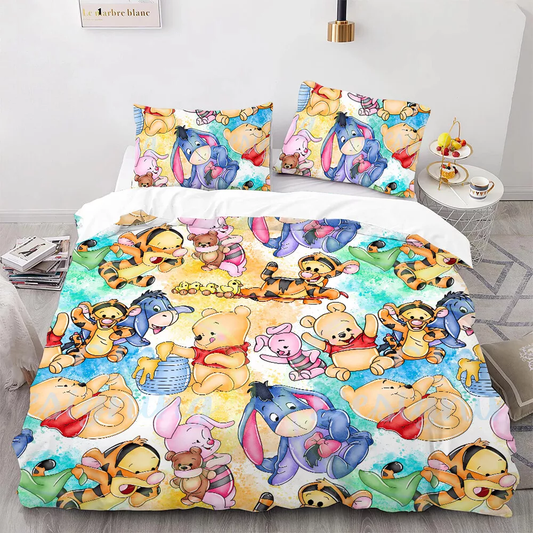 WTP Bedding Set DN Chibi WTP And Friends Pattern Duvet Covers Colorful Unique Gift