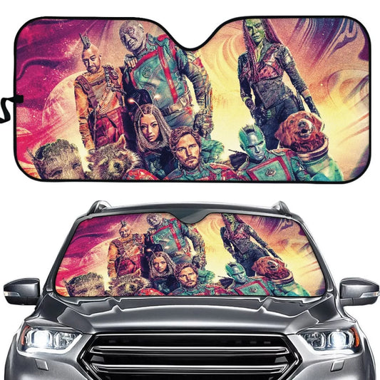 Guardians Of The Galaxy Car Sun Shade Guardians Of The Galaxy 3 Team Pose Winshield Sun Shade Colorful