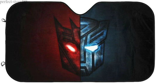 Transformer Car Sun Shade Transformer Autobots And Decepticons Symbols Winshield Sun Shade Red Blue