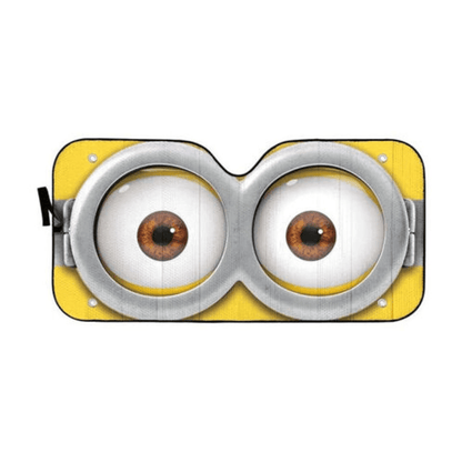 Minions Car Sun Shade Minions Big Eyes Opening Graphic Winshield Sun Shade Yellow