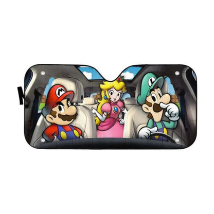 Mario Car Sun Shade Luigi And Mario With Princess Peach Winshield Sun Shade Colorful