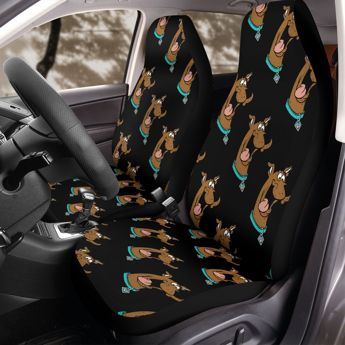 Scooby Doo Car Seat Covers Scooby Doo Head Pattern Seat Covers Black Brown