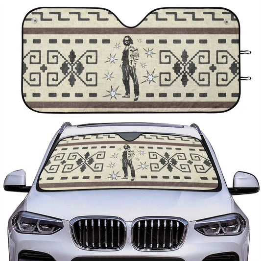 The Big Lebowski Car Sun Shade The Lebowski's Iconic Silhouette Winshield Sun Shade Brown