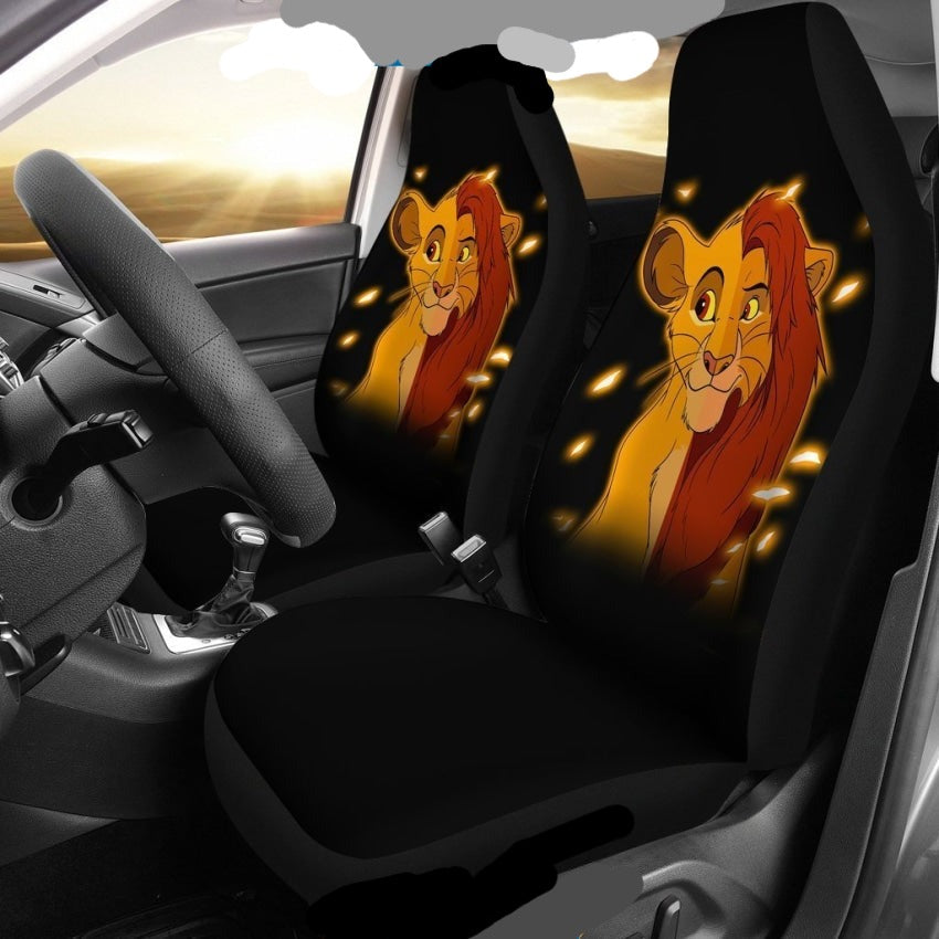 LK Car Seat Covers DN Simba As Cub And Grown Up Seat Covers Black Orange