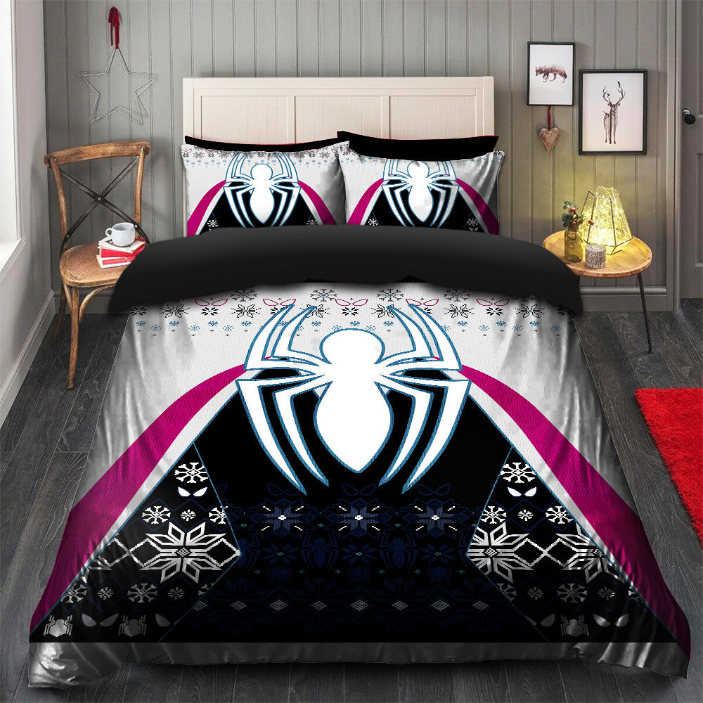 Spider Woman White Christmas Bedding Set