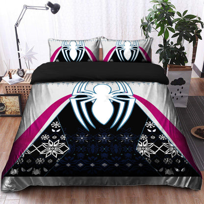 Spider Woman White Christmas Bedding Set