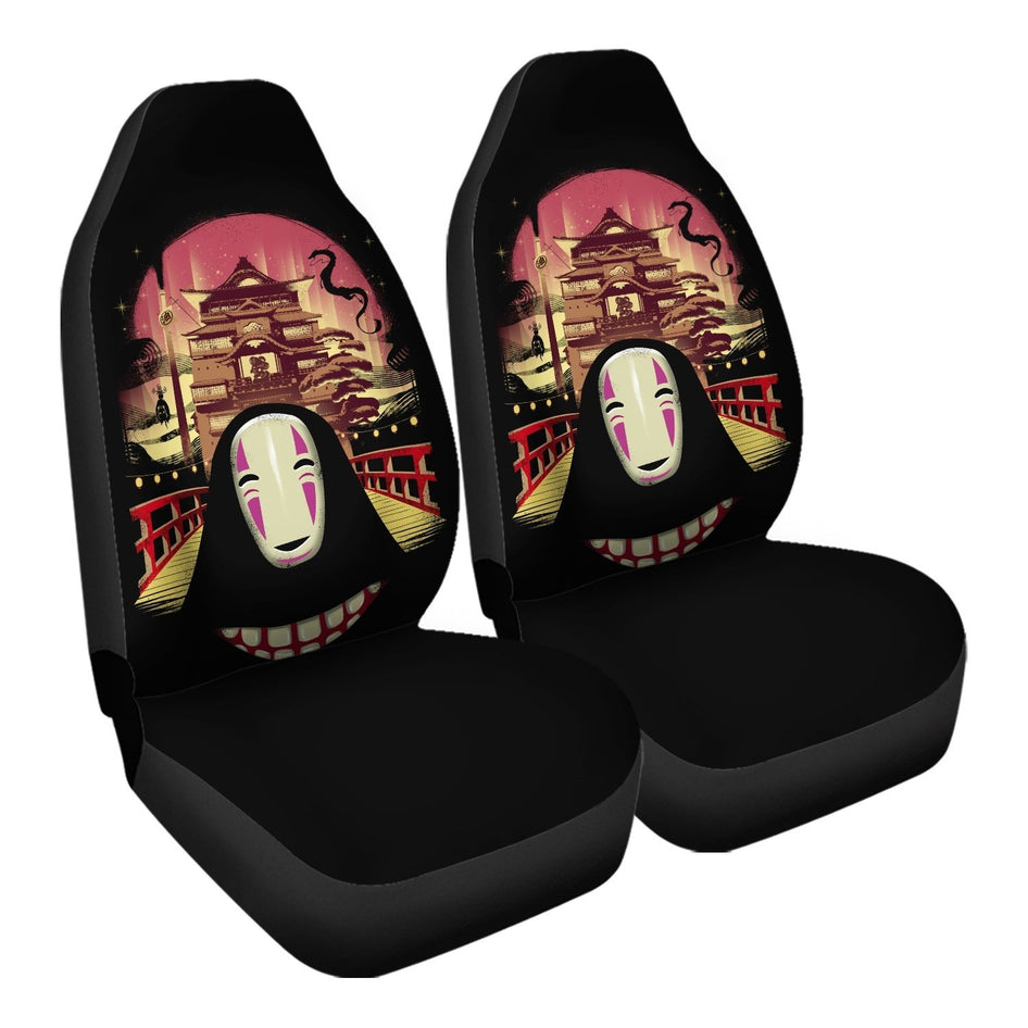 SGhibli Car Seat Covers Spirited Away With Mouth Seat Covers Black