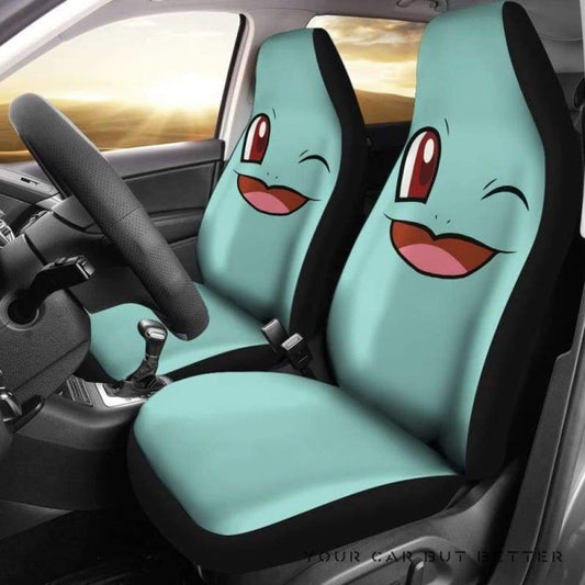 PKM Car Seat Covers Water Type Squirtle PKM Pattern Seat Covers Blue