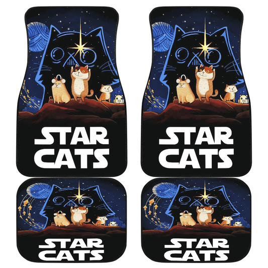 SW Car Mats SW Star Cats Funny Graphic Car Floor Mats Colorful