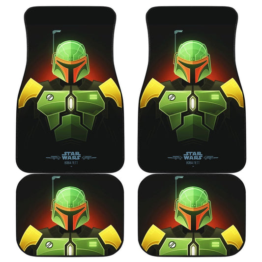 SW Car Mats SW Boba Fett Graphic Car Floor Mats Black Green