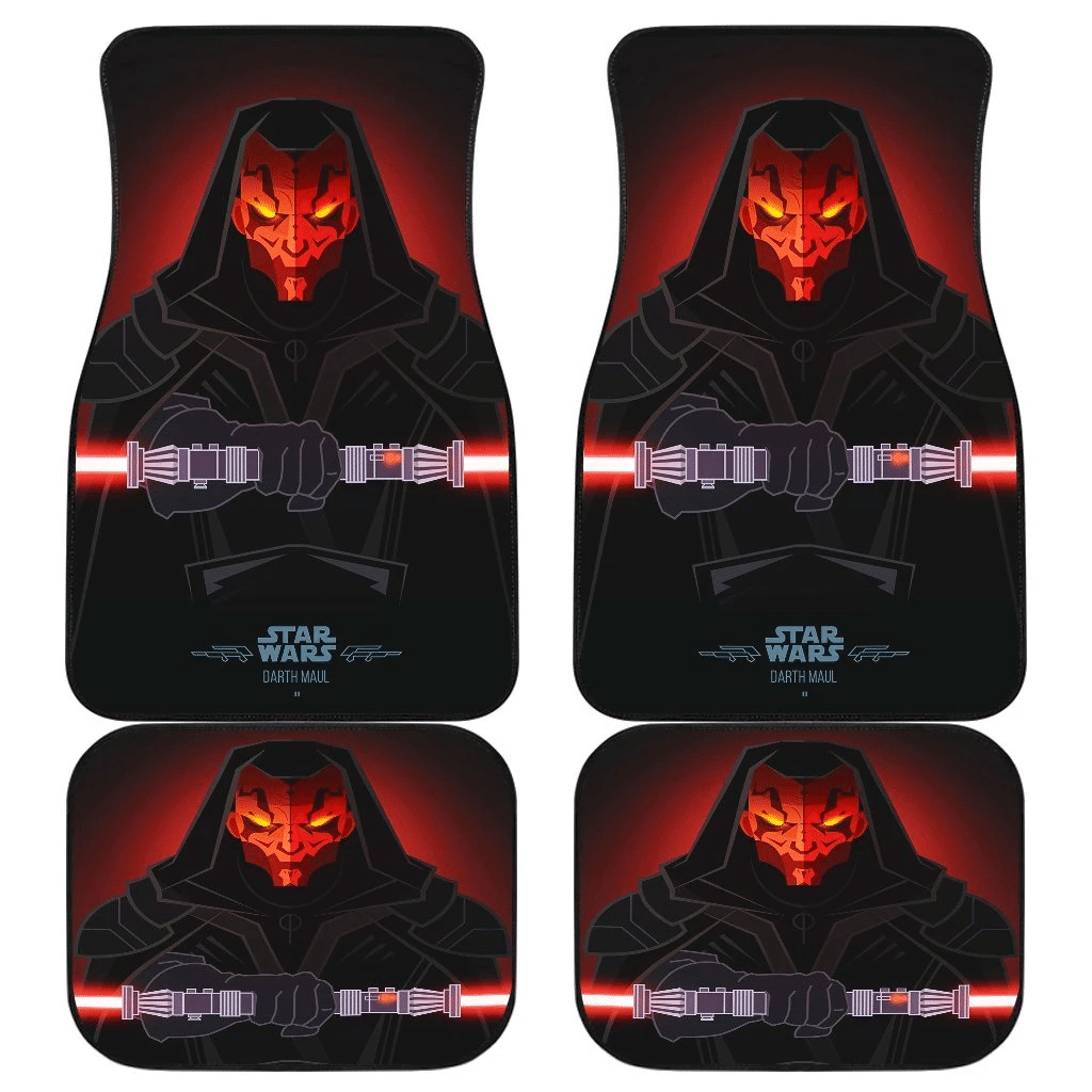 SW Car Mats SW Darth Maul Graphic Car Floor Mats Black Red