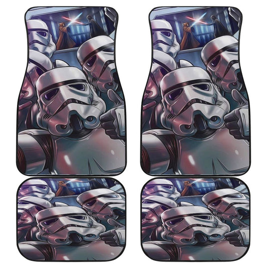 SW Car Mats SW Stormtrooper Selfie Funny Graphic Car Floor Mats Gray