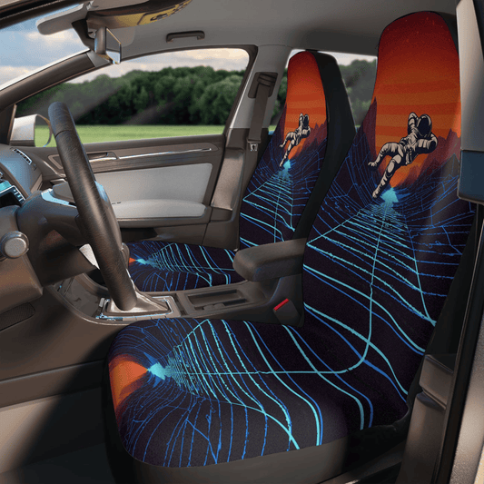 Astronaut Car Seat Covers Astronaut In Another Dimension Seat Covers Blue